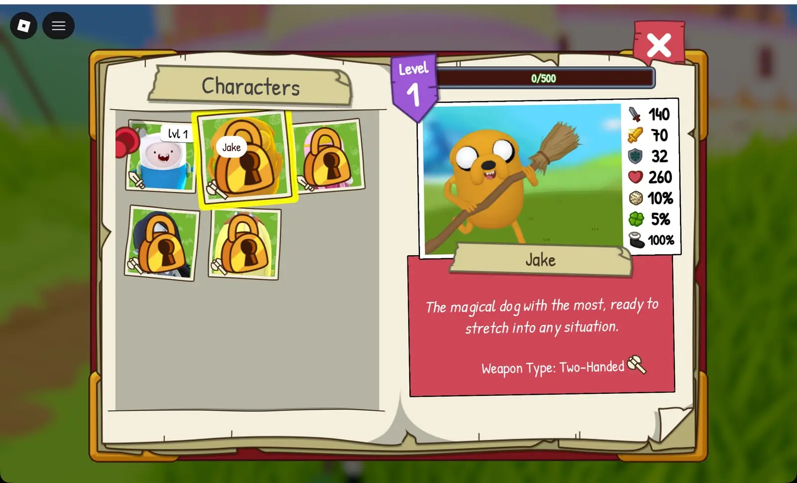 Jake in Adventure Time RPG