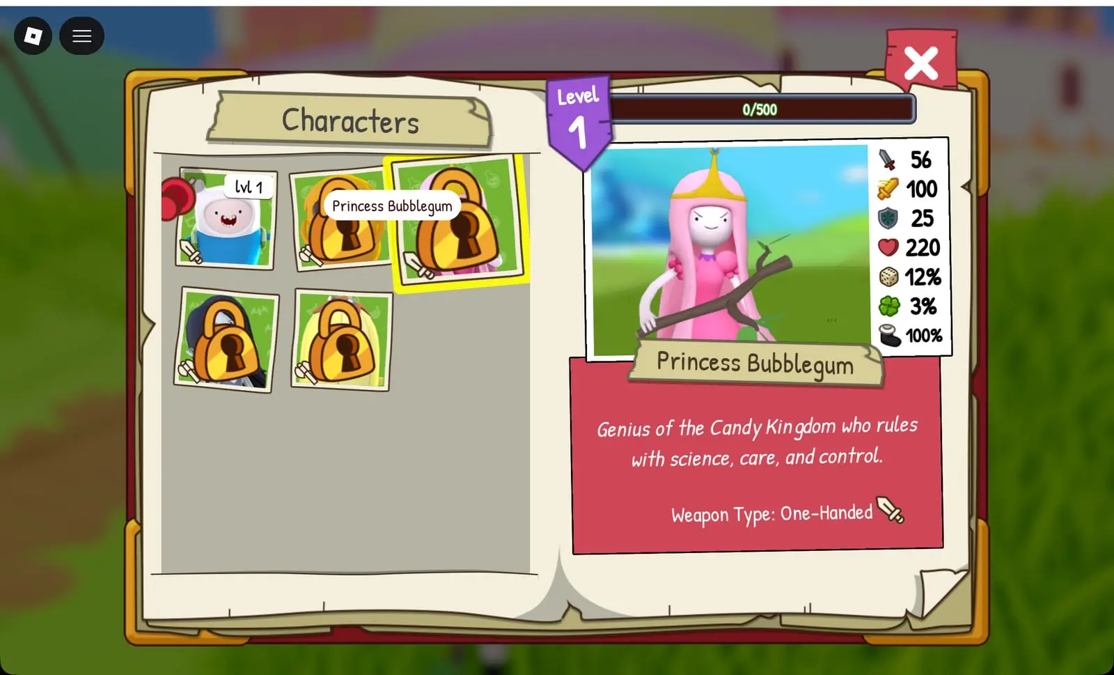 Princess Bubblegum in Adventure Time RPG
